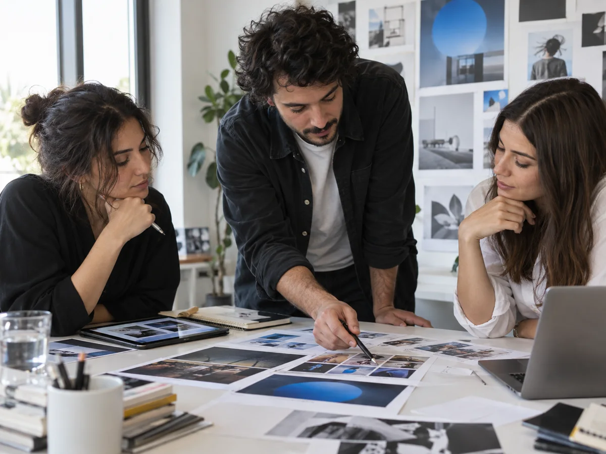 Kampanya görsellerini değerlendiren kreatif ekip
